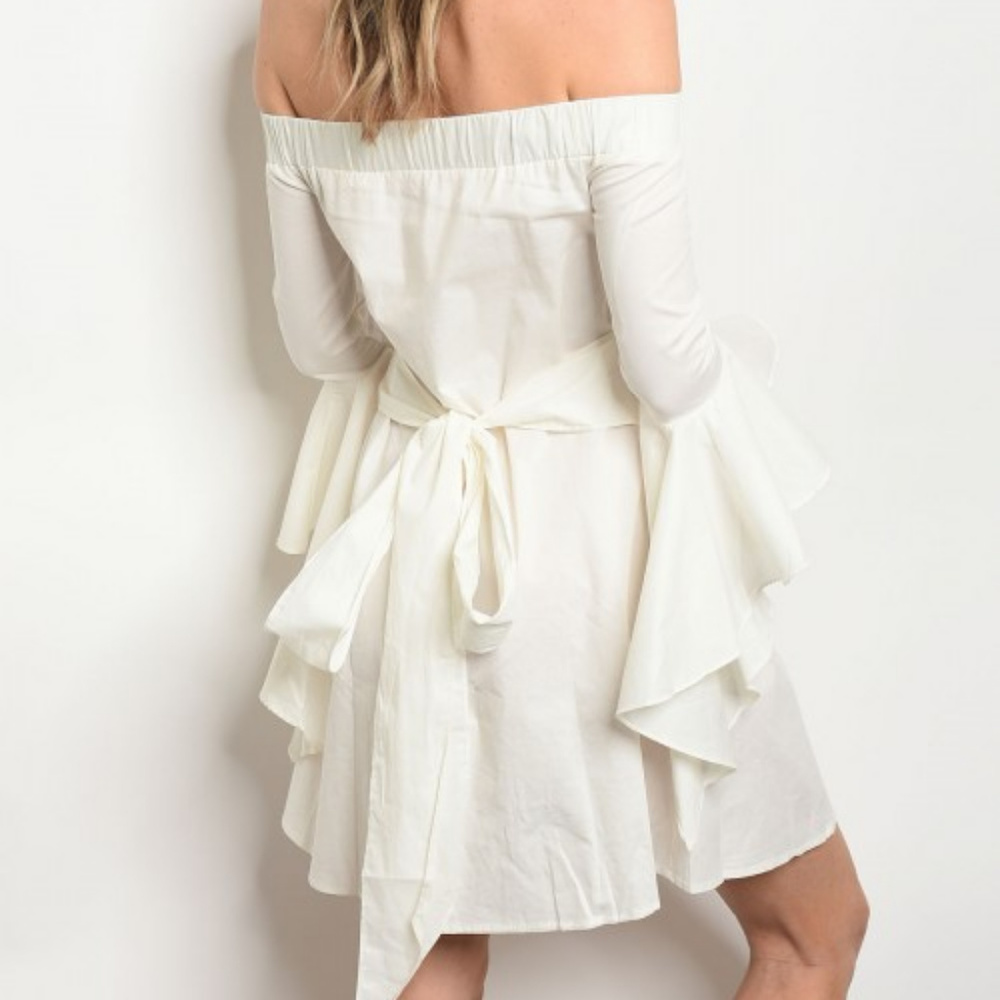 OFF SHOULDER POPLIN DRESS @LAST ONE - Picture 2 of 4
